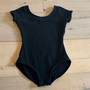 Black Short Sleeve Bodysuit Leotard